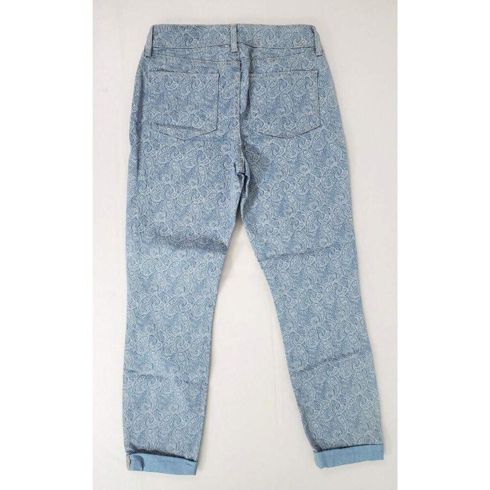 NYDJ Rachel Rolled-Cuff Printed Ankle Jeans Heirloom Paisley  Size 0